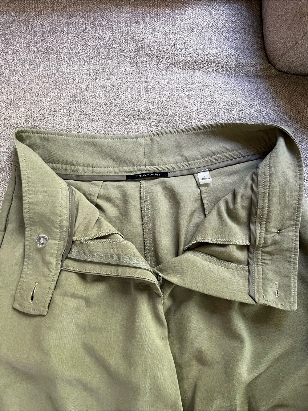 Tahari Olive Green Trousers Size 4 - Picture 8 of 15
